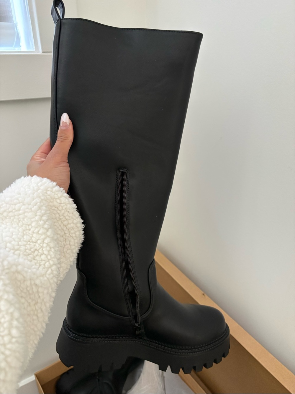Steve Madden Black Over-the-Knee Chunky Sole Boots